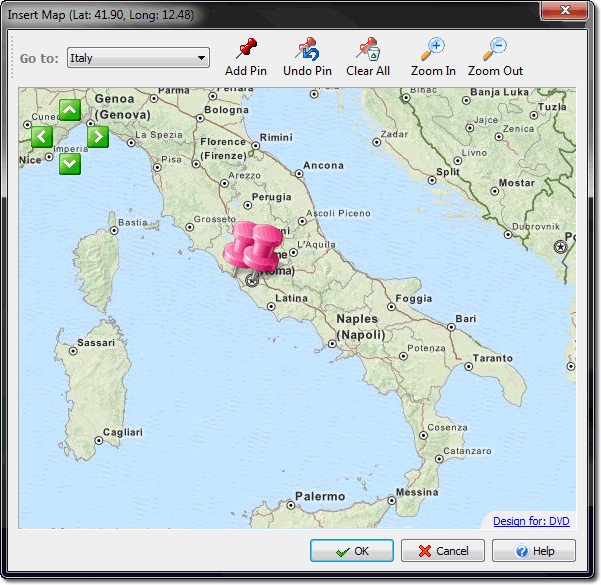 Automatically insert maps based on the GPS data in your photos or using your own custom design