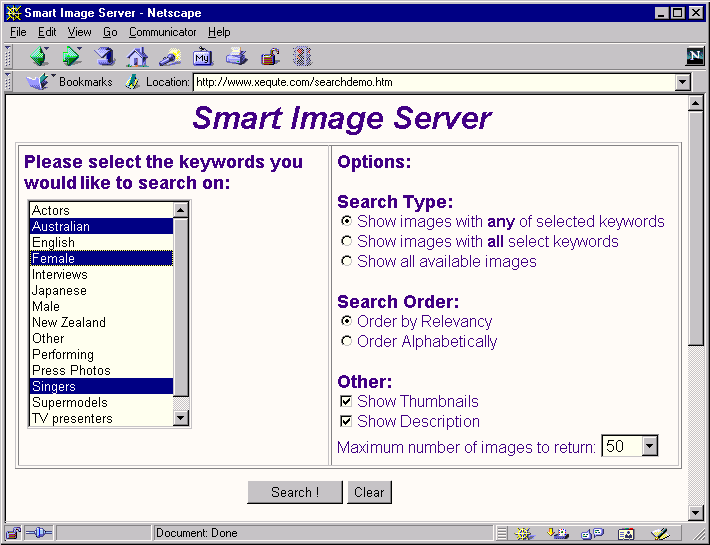 Screenshot of Smart Image Server